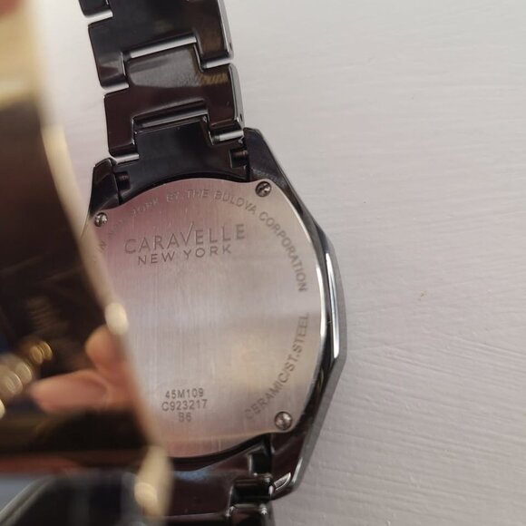 Caravelle 45M109 Women's New York Black Dial Black Ceramic Bracelet Watch - Picture 5 of 7